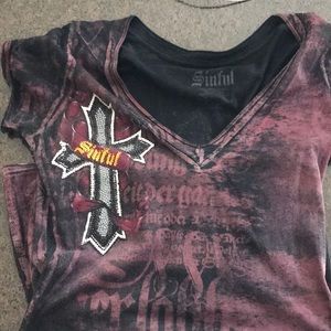 Sinful by Affliction crystal detailed T-shirt